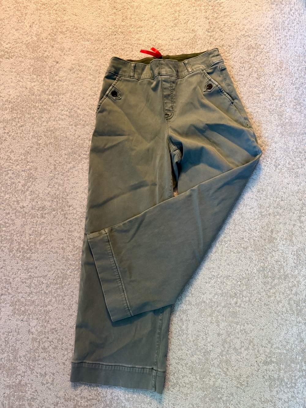 SPANX Olive Green Cropped Ankle Pants